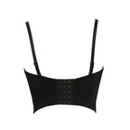 Beaded Crop Top with Rhinestone Straps