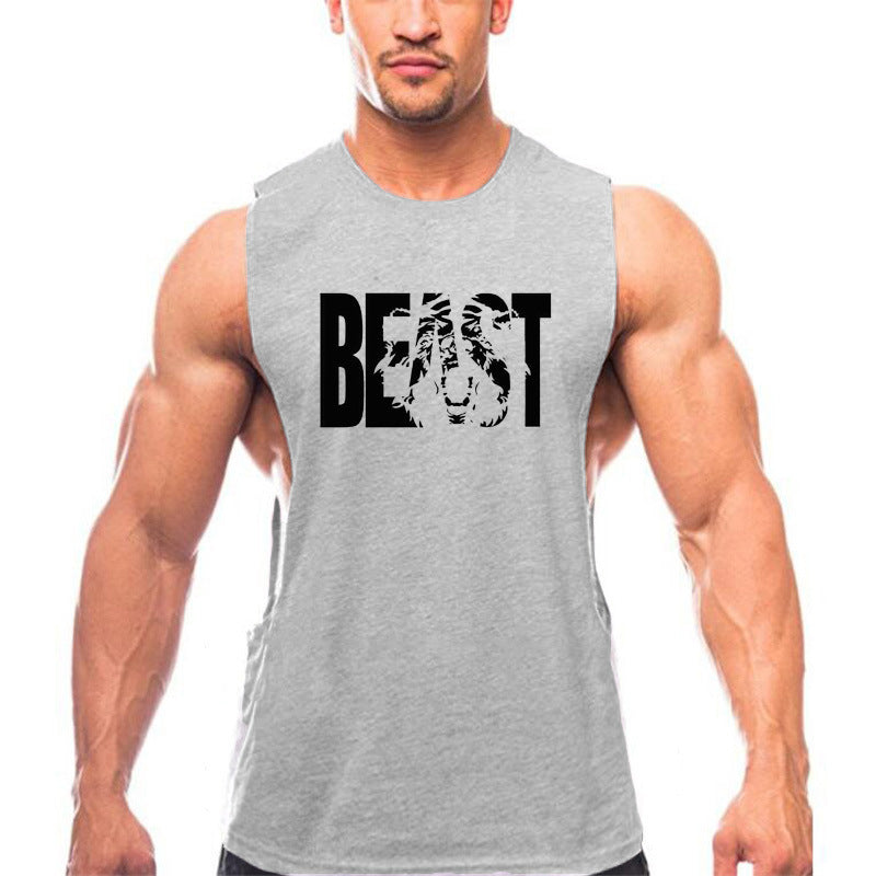 Round Neck High-Slit Sports Tank Top