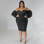 Solid Color Tube Top Mesh Evening Dress (Tight Fit)