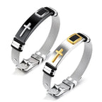 Men's Cross Stainless Steel Mesh Bracelet