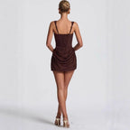 Graceful Tube Top Shoulder Strap Dress