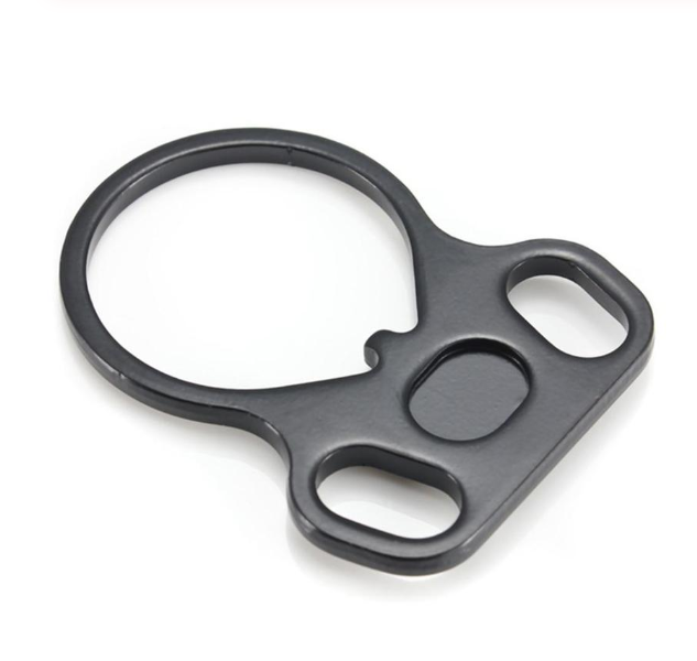 Ambidextrous Tactical Sling Mount Adapter, Dual Loop End Plate Sling Swivel Attachment for Single Point Slings, Lightweight Metal Left or Right Hand