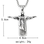 Christ the Redeemer Jesus Pendant Necklace for Men | Christian Jewelry