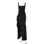 Elegant Women's High Slit Spaghetti Strap Evening Dress