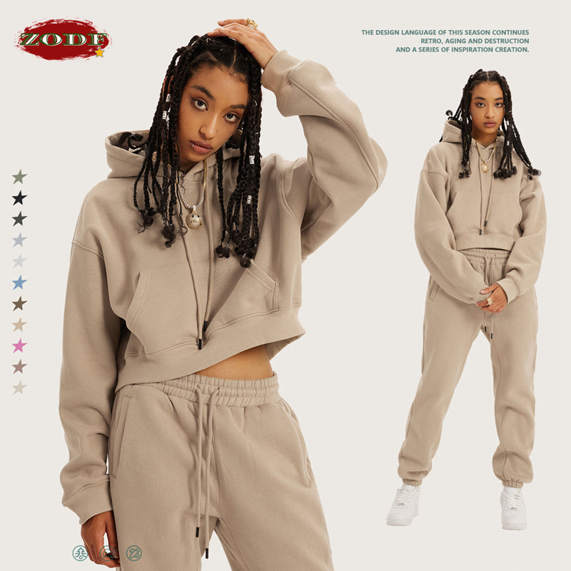 Chic Sexy Women’s Super-Short Fleece Cropped Hoodie | Streetwear