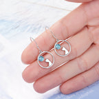 Cat-Inspired Earrings with Synthetic Moonstone Design