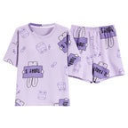 Summer Women's Cute Casual Pajama Set with Shorts