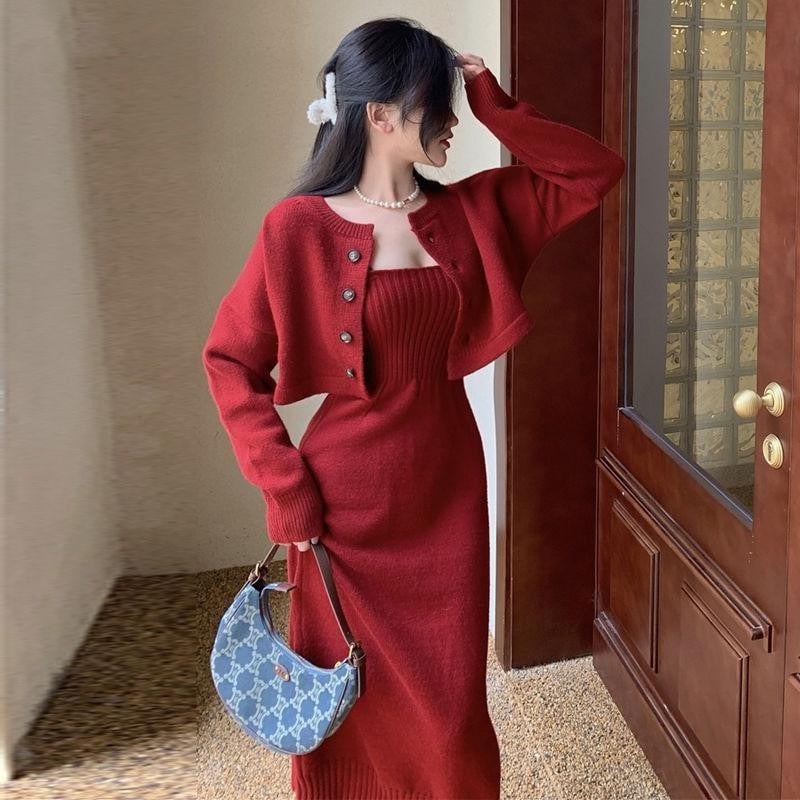 Two-Piece Suit Temperament Camisole Dress