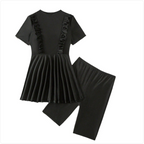 Black Swim Dress with Shorts Set