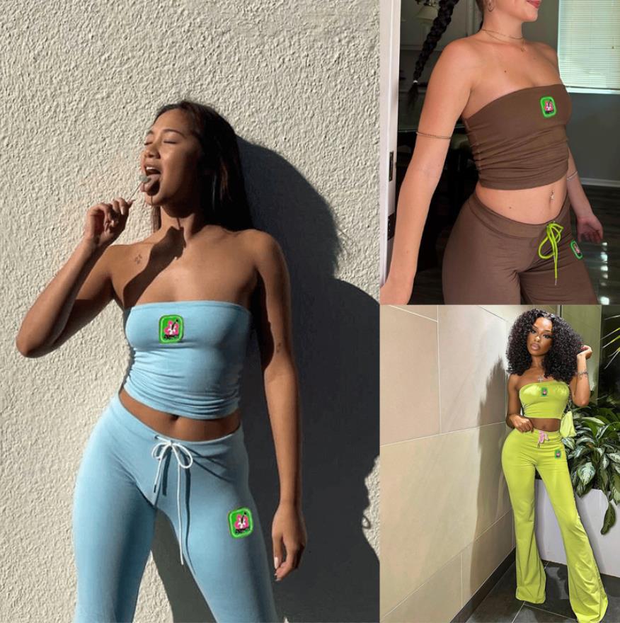 Embroidered Tube Top & Trousers Set