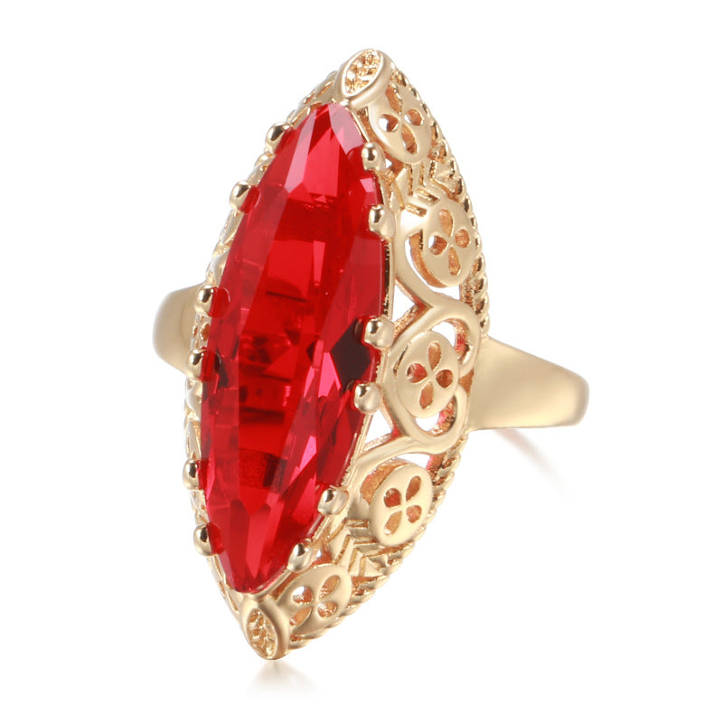 Marquise Blue Zircon Statement Ring