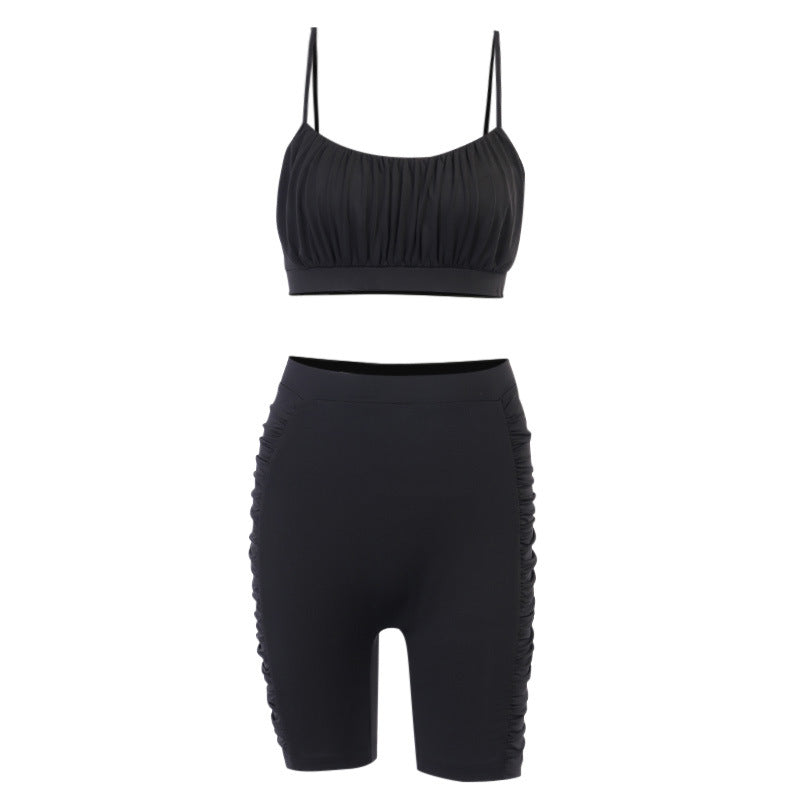 Summer Women's Solid Color Sport Set with Shorts