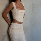 Lace Two-Piece Tube Top & Fishtail Skirt Set