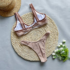 Gingham Underwire High-Cut Bikini Set