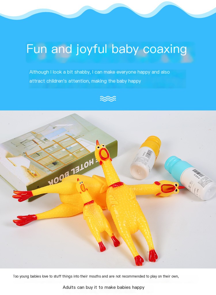 Screaming Chicken Dog Toy - Squeaky Rubber Pet Toy | 3 Sizes
