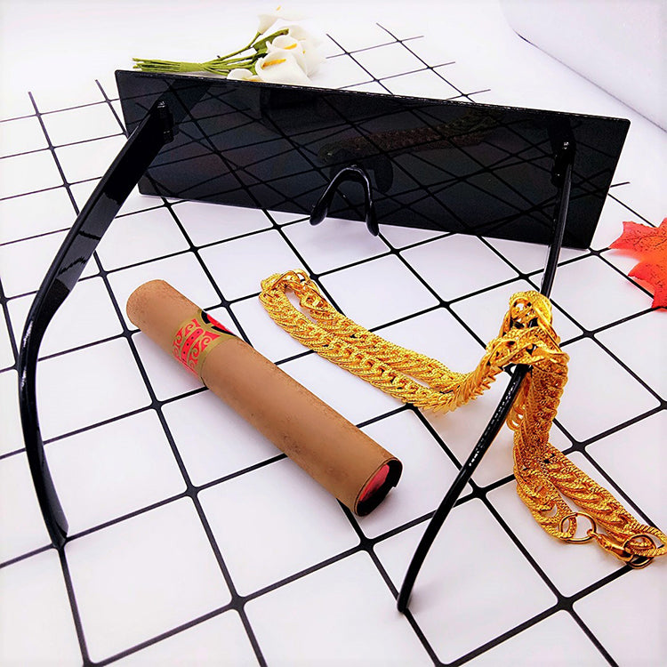 Rectangle Mosaic Reflective Sunglasses
