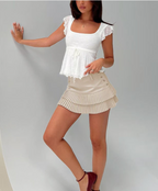 Slim Fit Half Sleeve Crop Top