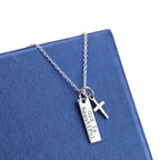 God Is Beautiful Bar and Cross Pendant Necklace