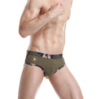Mens Swim Briefs with Camo Waistband