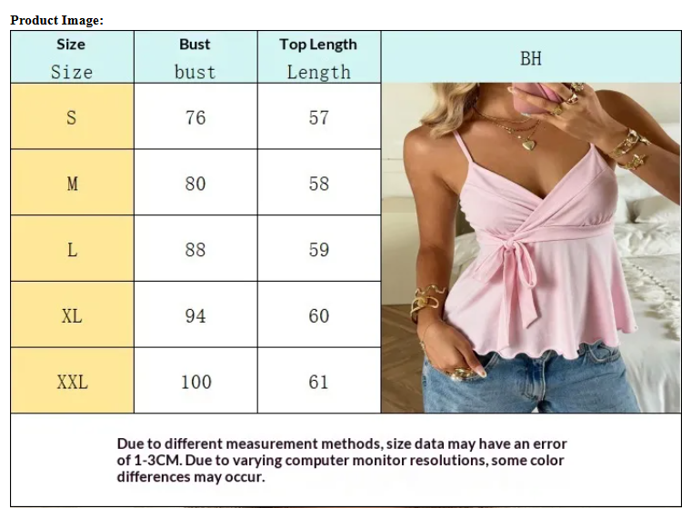 Wave-Edged Lace-Up Tank Top