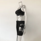 3-Piece Neon Women's Biker Shorts Set for Clubs