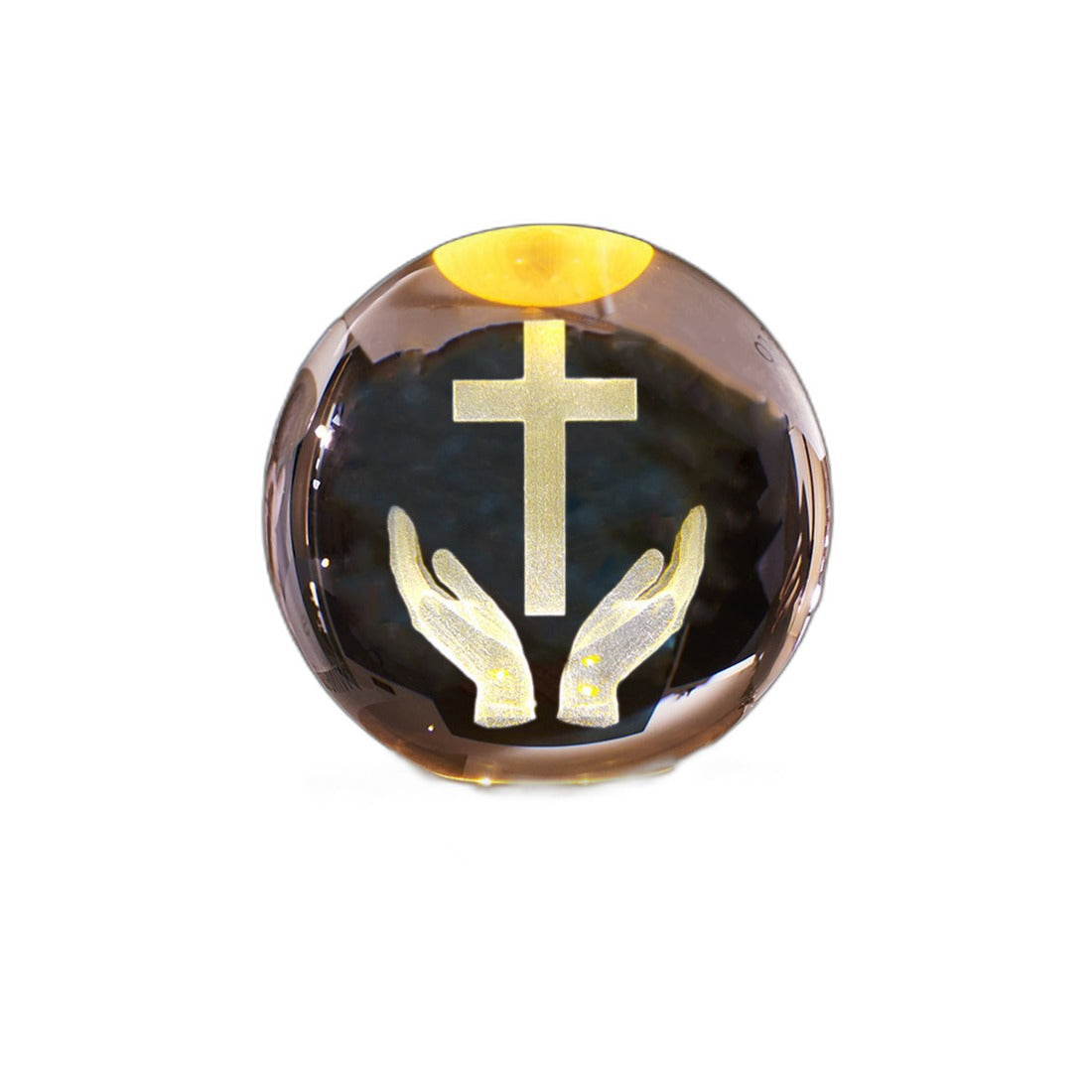 Luminous Cross Crystal Display - Faith Office Decor