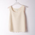 Scalloped Sleeveless Chiffon Camisole Top