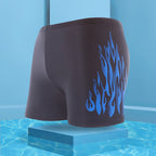 Men's Red Flame Print Swim Trunks