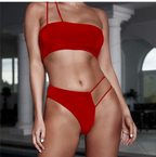 White One-Shoulder High-Cut Bikini Set