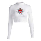Printed Slim Fit Long Sleeve Crop Top