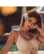 Drawstring Crop Tank and Shorts Set