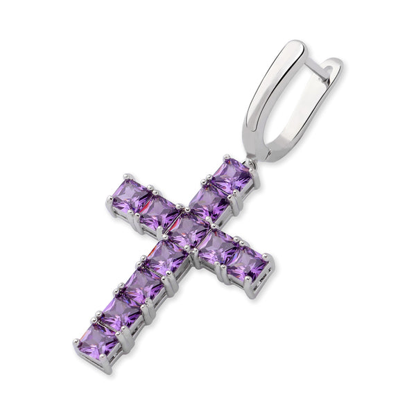 Square Zircon Cross Earrings for Fashionable Styles