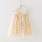 Sweet Summer Spaghetti-Strap Gauze Skirt for Girls