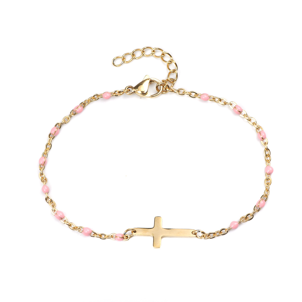 Dainty Cross Beaded Bracelet