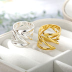 INS Cool Wind Irregular Multi-Layer Cross Opening Ring