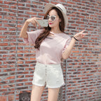 Fringe Hem High-Waisted Denim Shorts for Women