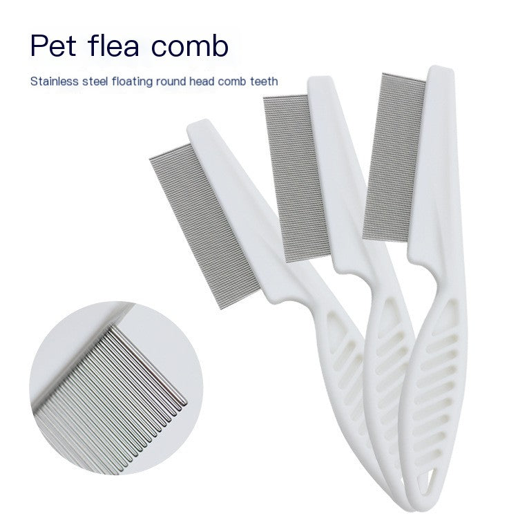 Stainless Steel Pet Flea Comb Fine Tooth Grooming Comb for Cats and Dogs Removes Fleas Lice Tangles Dander Small and Large Sizes