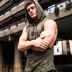 Men's Summer Muscle Brother Hooded Tank Top for Training