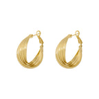 Silver Cross Metal Braided Hoop Earrings