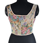 Floral Tapestry Lace-Up Corset Top