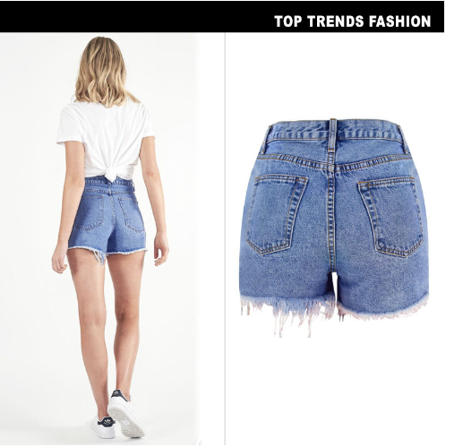 Exaggerated Ripped Women's Denim Shorts with Raw Hem