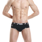 Mens Swim Briefs with Camo Waistband