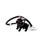 Enamel Dog Charm Leather Cord Bracelet