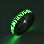 Jesus Cross Glow-in-the-Dark Ring - Stainless Steel