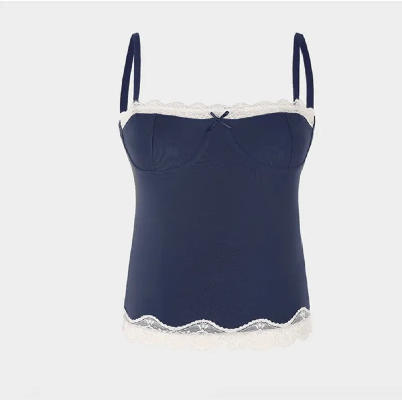 Lace-Trim Ribbed Camisole Top