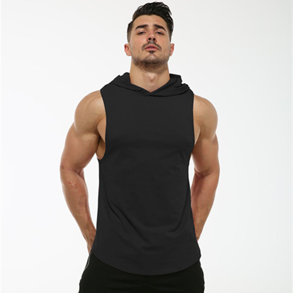 Men's Cotton Hooded Sleeveless Tank Top
