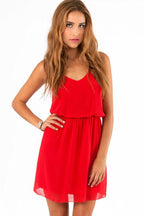 Sleeveless Chiffon Dress with Spaghetti Straps