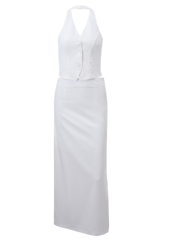 Kaya™ Halter Top and Split Skirt Set with V-Neck