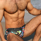 Men's Abstract Print Swim Briefs