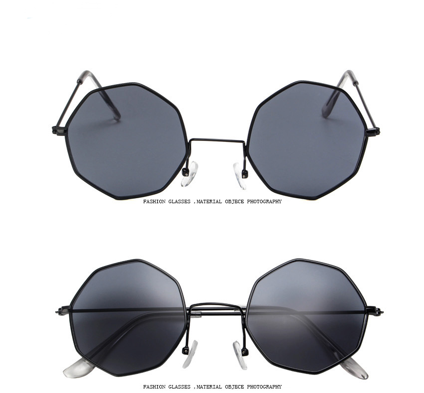 Octagonal Metal Frame Sunglasses